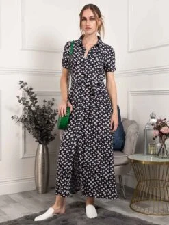 Danni Shirt Midi Dress, Navy Floral -Miha Dresses Shop 091 132ANavyFloral 3
