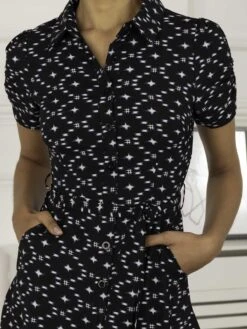 Danni Crepe Shirt Midi Dress, Navy Star -Miha Dresses Shop 091 132A NavyStar 5