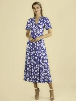 Jaylynn Flare Sleeve Jersey Maxi Dress, Royal Floral -Miha Dresses Shop 132 2389 RoyalFloral 2