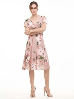 Lylah Cross Front Floral Dress, Pink Floral -Miha Dresses Shop 133 5PinkFloral 10