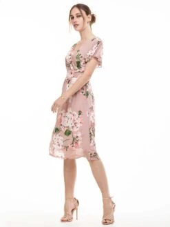 Lylah Cross Front Floral Dress, Pink Floral -Miha Dresses Shop 133 5PinkFloral 14