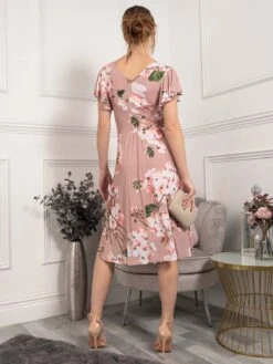 Lylah Cross Front Floral Dress, Pink Floral -Miha Dresses Shop 133 5PinkFloral 4