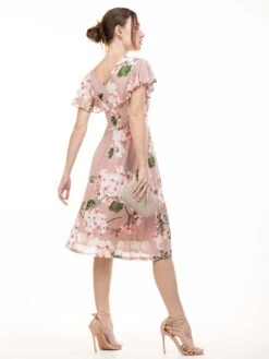 Lylah Cross Front Floral Dress, Pink Floral -Miha Dresses Shop 133 5PinkFloral 8