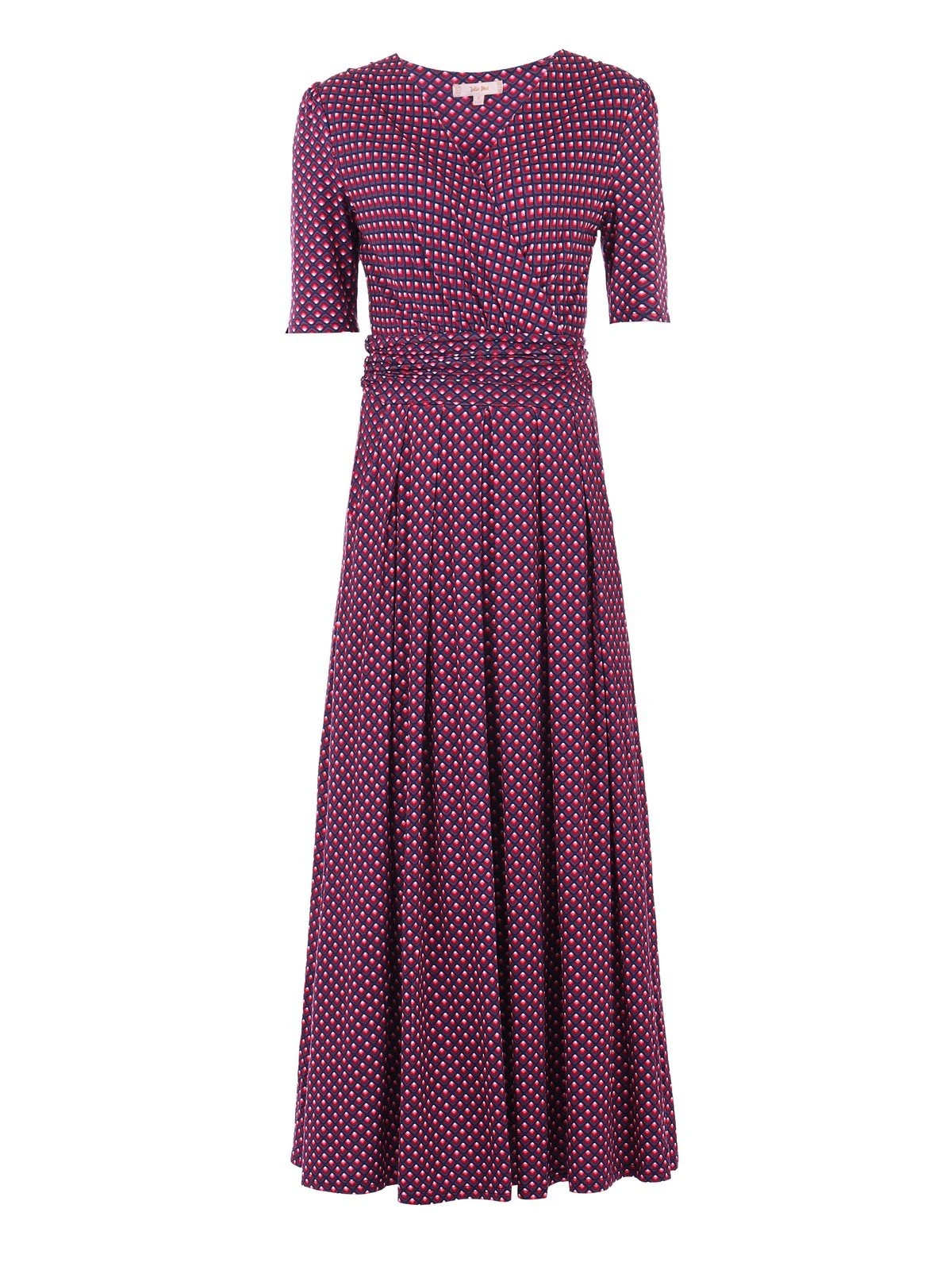 Printed Viscose Crossover Maxi Dress, Pink Geo 7 Printed Viscose Crossover Maxi Dress, Pink Geo - Image 5