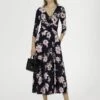 Quintella Jersey Side Split Maxi Dress, Navy Floral -Miha Dresses Shop 322 2952 NavyFloral 1