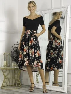 Mabry Contrast 2in1 Dress, Black Multi -Miha Dresses Shop 395 1292 BlackMulti 1