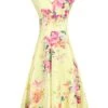 Floral Print Sweetheart Neck Dress, Yellow Floral -Miha Dresses Shop 5053319220220 3 73306 1bda6fad 53f3 4d11 b8d0 1895938be612