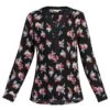 Jolie Moi Floral Print Blouse, Black Floral