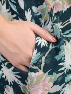 Jolie Moi Floral Print Comfy Blouse, Teal Floral -Miha Dresses Shop 5053319240945 4