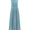 Plunge V Neck Draped Maxi Dress, Sage