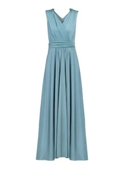 Plunge V Neck Draped Maxi Dress, Sage