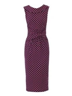 Jolie Moi Roll Collar Sleeveless Shift Dress, Pink Geo -Miha Dresses Shop 5053319273318 3 923a2926 0390 4554 a665 739ca1c843b2