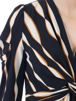 Retro Geometric Flare Hem Dress, Royal, Black Wave -Miha Dresses Shop 5053319275183 4 96642e04 2503 47d8 a564 555b3cb7e319