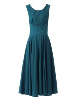 Petrol Blue Wrap Belted Skater Dress -Miha Dresses Shop 5053319279358 3 85321 96138612 85fe 483d 98d2 aec4e5b1d705