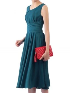 Petrol Blue Wrap Belted Skater Dress -Miha Dresses Shop 5053319279358 68246 ae932ed7 8335 4d95 b55c 17c8662a67d4