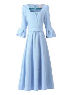 Jolie Moi Bell Sleeve Midi Dress, Blue -Miha Dresses Shop 5053319283607 3 03e5ef78 1c5e 46ba ad4e 8e4e66a99885