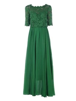 Wendy Lace Overlay Maxi Dress, Green -Miha Dresses Shop 5053319307754 3 4ef1556f 1231 41eb 9451 5de394fd673d