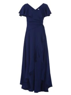 Ruffle Dip Hem Maxi Dress, Navy -Miha Dresses Shop 5053319336907 3