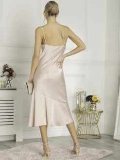 Jolie Moi Alaysha Cowl Neck Satin Dress, Dusty Pink -Miha Dresses Shop 521 28 DustyPink 4