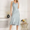 Jolie Moi Alaysha Cowl Neck Satin Dress, Dusky Blue -Miha Dresses Shop 521 2B DuskyBlue 2