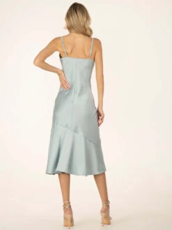 Jolie Moi Alaysha Cowl Neck Satin Dress, Dusky Blue -Miha Dresses Shop 521 2B DuskyBlue 9