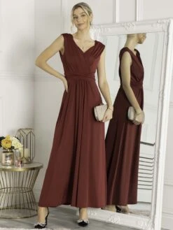 Plunge V Neck Draped Maxi Dress, Burgundy -Miha Dresses Shop 817 1A Burgundy 1 8ad3d299 7f85 45ba a636 653cfa533684