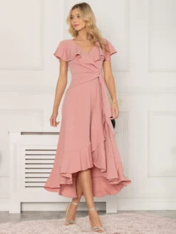 Jolie Moi Alleigh Frill Maxi Dress, Dusty Pink -Miha Dresses Shop A9270 1 DustyPink 3