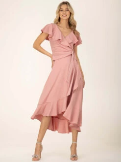 Jolie Moi Alleigh Frill Maxi Dress, Dusty Pink -Miha Dresses Shop A9270 1 DustyPink 8