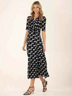 Jolie Moi Akayla Printed Jersey Maxi Dress, Black Geo -Miha Dresses Shop AY621133 BlackGeo 9