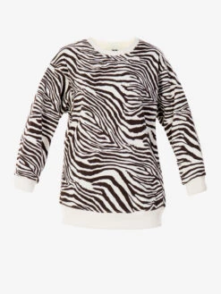 Animal Print Sweatshirt , White Zebra -Miha Dresses Shop AnimalPrintSweatshirt WhiteZebra1
