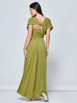Twist & Tie Multiway Bridesmaid Maxi Dress With Bandeau, Olive Green -Miha Dresses Shop B 9176A OLIVEGREEN 10