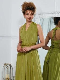 Twist & Tie Multiway Bridesmaid Maxi Dress With Bandeau, Olive Green -Miha Dresses Shop B 9176A OLIVEGREEN 3 13f67671 8aa7 4260 ad82 a5e45b4f7ecc