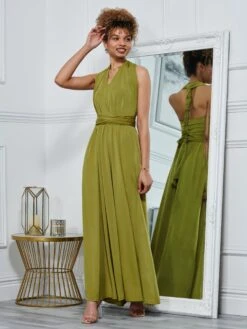 Twist & Tie Multiway Bridesmaid Maxi Dress With Bandeau, Olive Green -Miha Dresses Shop B 9176A OLIVEGREEN 4 5e863f78 6cac 4e7a a67f 69a8ab1280ae