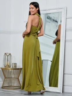 Twist & Tie Multiway Bridesmaid Maxi Dress With Bandeau, Olive Green -Miha Dresses Shop B 9176A OLIVEGREEN 8