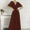 Flute Sleeve Mesh Maxi Dress, Burgundy -Miha Dresses Shop BR 1017 Burgundy 1 c95f311e 7c73 4080 b964 cc4c3b960894