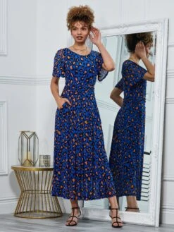 Dorothy 3/4 Sleeve Maxi Dress, Blue Animal -Miha Dresses Shop BY 162 6 BLUEANIMAL 1 7e41bd63 2a4a 4c17 b18c 112de1c85226