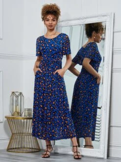 Dorothy 3/4 Sleeve Maxi Dress, Blue Animal -Miha Dresses Shop BY 162 6 BLUEANIMAL 5 a7022ec5 789e 4551 bea4 95350943d7d6