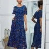 Dorothy 3/4 Sleeve Maxi Dress, Blue Animal -Miha Dresses Shop BY 162 6 BLUEANIMAL 6 1700a11c 7e00 4e35 b133 3aa2738ff667