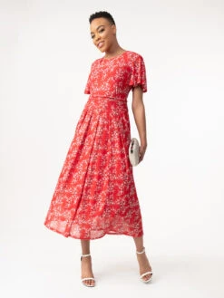 Jolie Moi Julita Mesh Dress, Red Floral 19 Jolie Moi Julita Mesh Dress, Red Floral -Miha Dresses Shop BY 162 6RedFloral 5