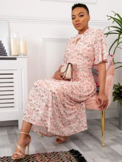 Tina Turtle Neck Mesh Dress, Apricot -Miha Dresses Shop BY 2389APRICOT 6