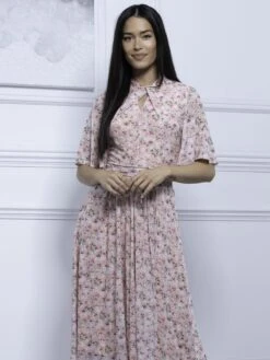 Tina Turtle Neck Mesh Dress, Apricot -Miha Dresses Shop BY 2389 Apricot 3