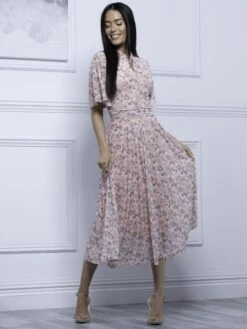 Tina Turtle Neck Mesh Dress, Apricot -Miha Dresses Shop BY 2389 Apricot 4