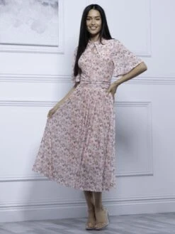 Tina Turtle Neck Mesh Dress, Apricot -Miha Dresses Shop BY 2389 Apricot 5