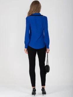 Contrast Lace Trimmed Blouse, Royal Blue -Miha Dresses Shop DSC 0286 4cf89b02 2af4 4c4f 8bd6 db10c019a87e