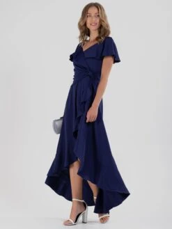 Ruffle Dip Hem Maxi Dress, Navy -Miha Dresses Shop DSC 0581