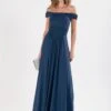 Bardot Neck Mesh Maxi Dress, Stormy Blue -Miha Dresses Shop DSC 0814
