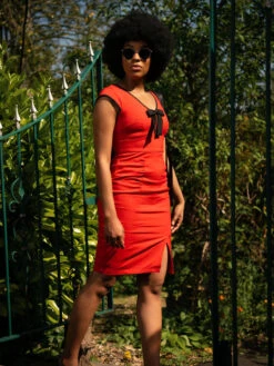 Contrast Trim Bow Detail Wiggle Dress, Red -Miha Dresses Shop Doryred 3 47e2aecc 5624 4985 8fe7 14069d3f7f30