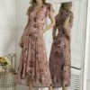 Jolie Moi Eliza Dip Hem Mesh Maxi Dress, Mauve -Miha Dresses Shop E 13312 Mauve 1