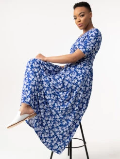 Coleen Wrap Maxi Dress, Blue Floral -Miha Dresses Shop FD621133BLUEFLORAL 5