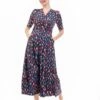 Coleen Jersey Maxi Dress, Navy Multi -Miha Dresses Shop FD621133NavyMulti 1